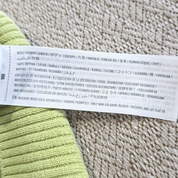 Hollister Retro Green White Flower Crop Sweater - Size Small - Picture 12 of 12